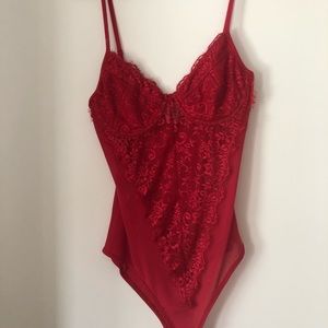 Red lace bodysuit